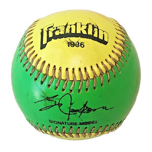 Vintage Franklin 1986 Bo Jackson Signature Model Autograph Baseball Yellow Green